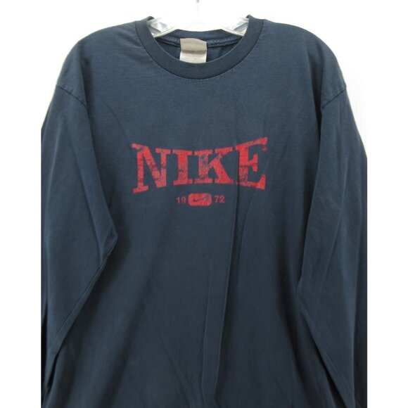 VINTAGE Nike Shirt Large Center Swoosh Spell Out Graphic Tee Pullover * - Picture 2 of 15
